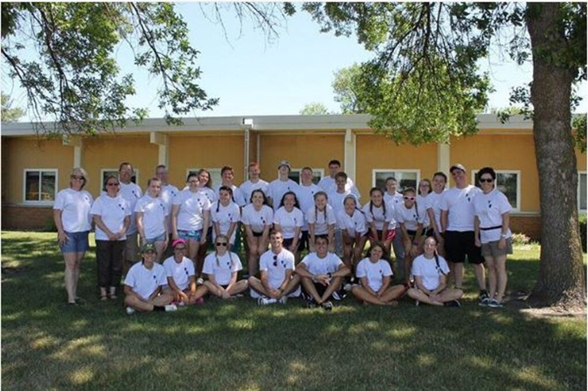 Youth Group in front of building